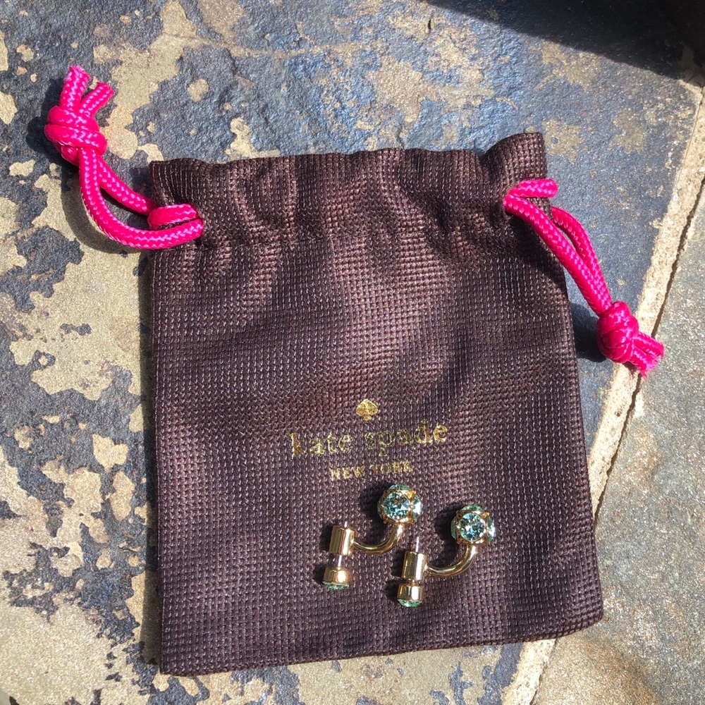 Kate Spade Gold and Green Earrings - Picture 2 of 6